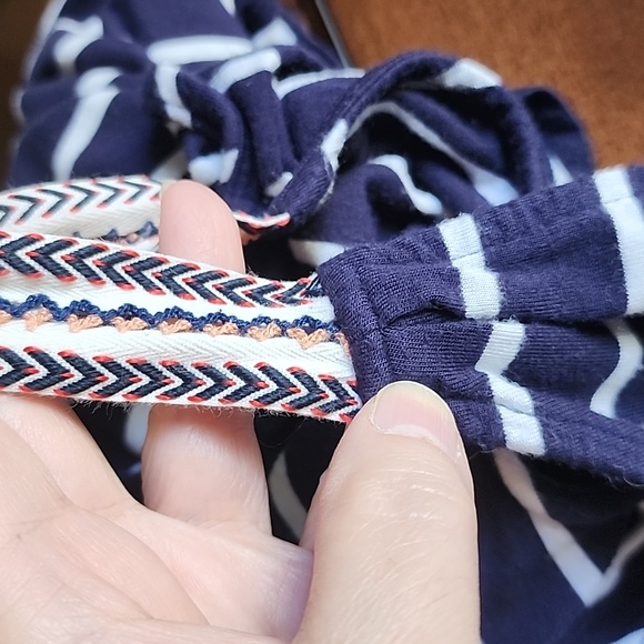 MAX STUDIO Navy & White Stripe Swing Tank with Embroidery Detail Size Small - Picture 10 of 10